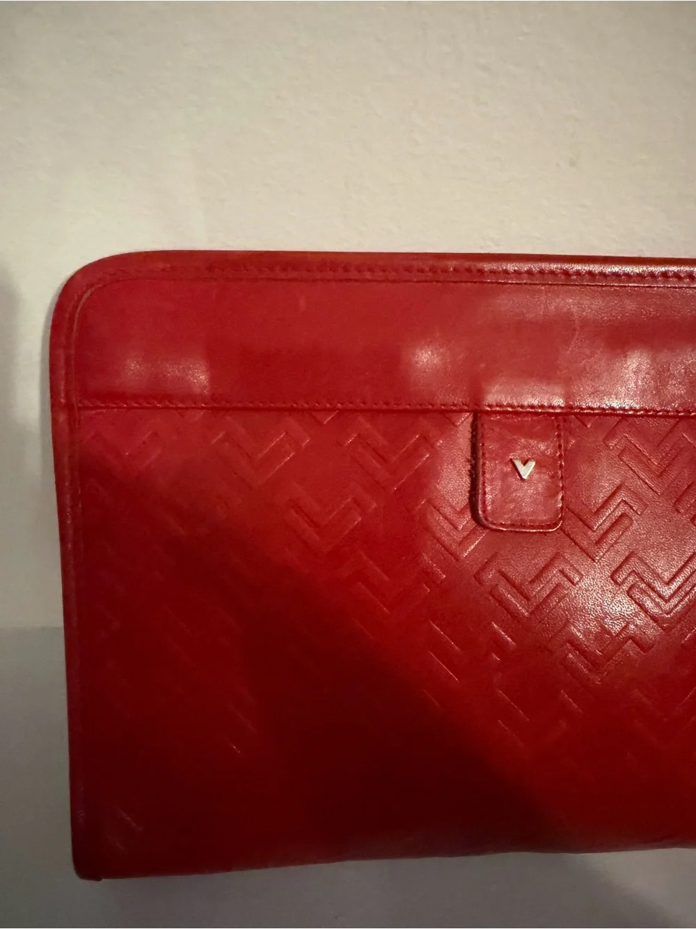 Authentic Mario Valentino Red Leather Portfolio / Document Holder